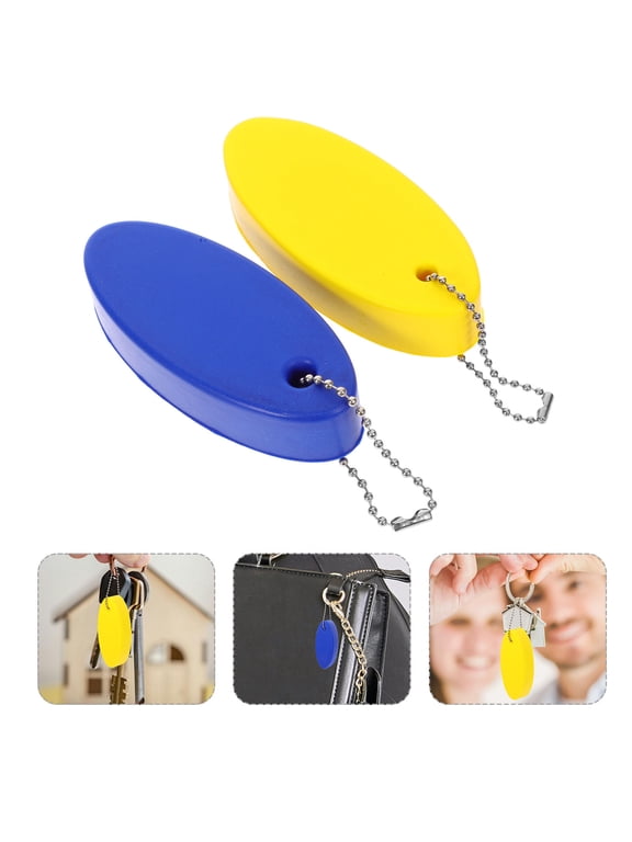 Boat Key Floating Keychain Durable PU and Zinc Alloy Assorted Colors 2Pcs