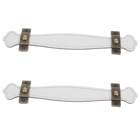TABLZONE 2-Pack White PU Drawer Pull Handles with Ergonomic Grip for Cabinets, Wardrobes, Luggage, Furniture Hardware
