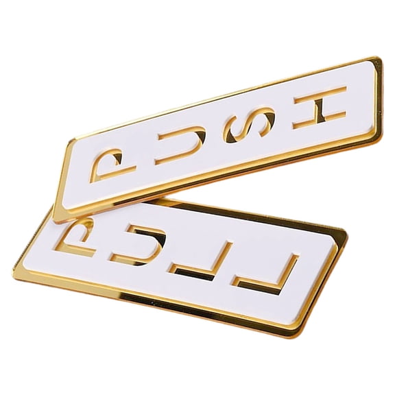 TABLZONE 2Pcs Double Layer Acrylic Push Pull Door Sign Golden Mirror Smooth Surface for Business