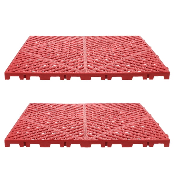 TABLZONE 2Pcs Durable Red Interlocking Floor Grates for Garage with Easy Maintenance and Anti Slip Features