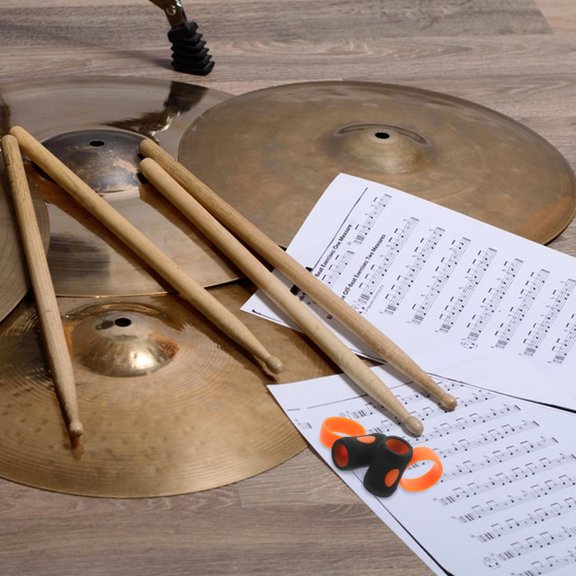 TABLZONE 2Pcs Easy Twirl Rubber Drum Stick Finger Controller for Home Practice in Multi Color