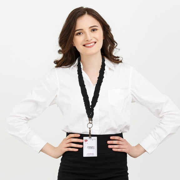 TABLZONE 2Pcs Adjustable Polyester Lanyards for Badge Holders with Elastic Comfort and Secure Attachment