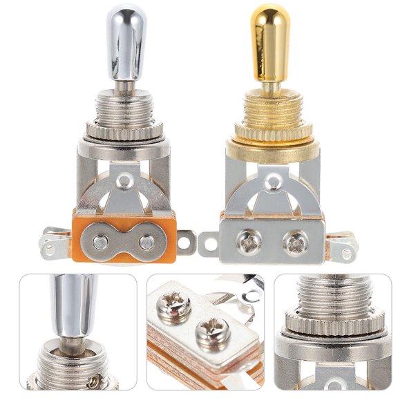 TABLZONE 2Pcs Sturdy Metal Guitar Toggle Switch 3 Way Replacement Part for Electric Guitar Supplies