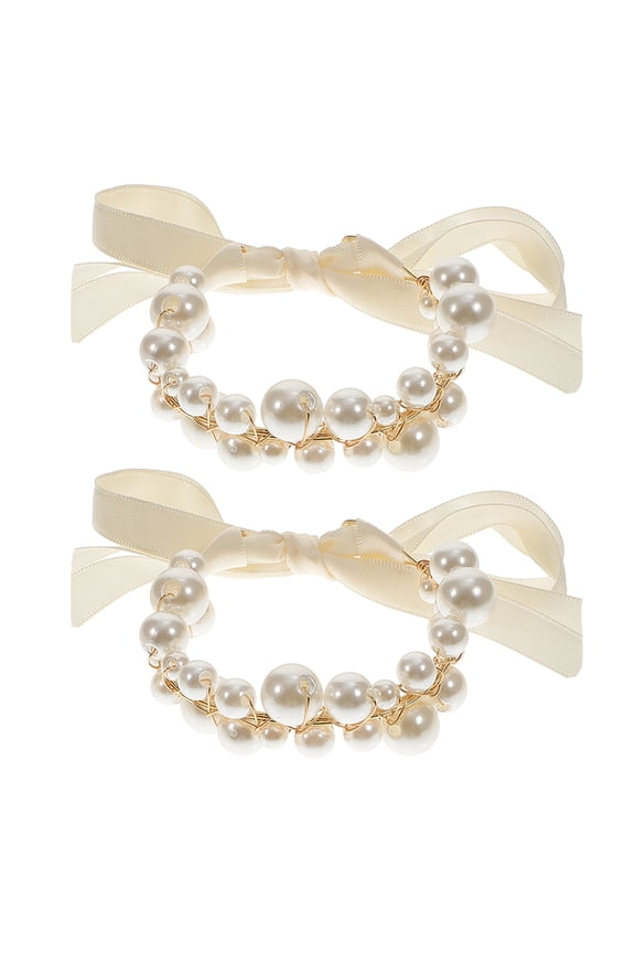 Elegant Golden Bracelet with Lace for Wedding and Bridesmaids 2Pcs