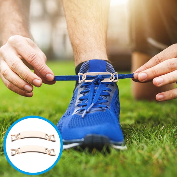 TABLZONE 2Pcs Alloy Shoelace Buttons in Golden Color with D Rings for Fashionable Bag and Shoe Decor