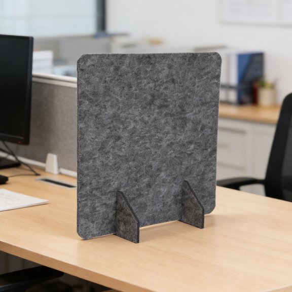 TABLZONE 2Pcs Felt Desktop Partition Boards Dark Grey Office Table Screens for Quiet Work Areas