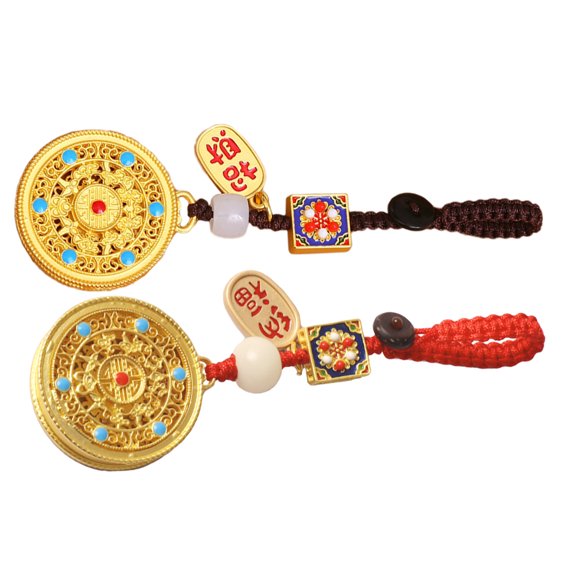 TABLZONE 2Pcs Shui Keychain Rings with Chinese Copper Coins for Prosperity and Good Luck Decor in Assorted Colors