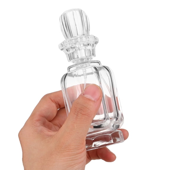 TABLZONE Transparent Glass Perfume Spray Bottles, Portable Travel Atomizer, 2-Pack Refillable Fine Mist Sprayers for Fragrance Storage