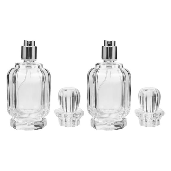 TABLZONE Transparent Glass Perfume Spray Bottles, Portable Travel Atomizer, 2-Pack Refillable Fine Mist Sprayers for Fragrance Storage