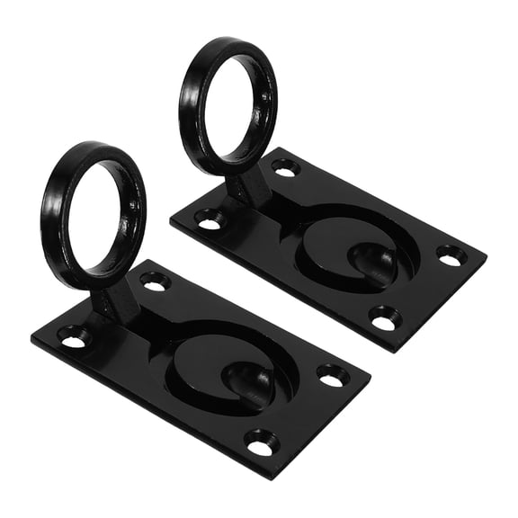 TABLZONE 2Pcs Flush Mounted Black Stainless Steel Pull Ring Handle Recessed for Boat Deck Hatch Hardware