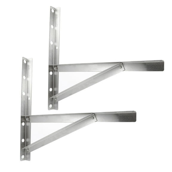 TABLZONE 2Pcs Foldable Stainless Steel Window Air Conditioner Support Bracket with Rounded Corners