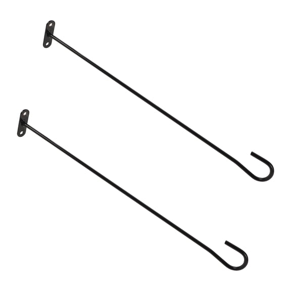 TABLZONE 2Pcs Garden Flag Pole Holder Black Metal Horizontal Bracket for Mailbox Post