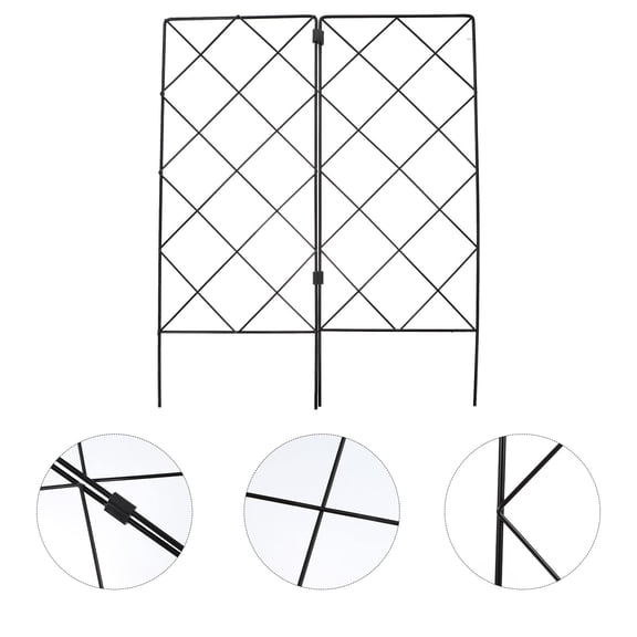 TABLZONE Foldable Iron Gardening Trellis Bracket for Outdoor Vine Plants, 2 Pieces Support Frame for Climbing Vegetables