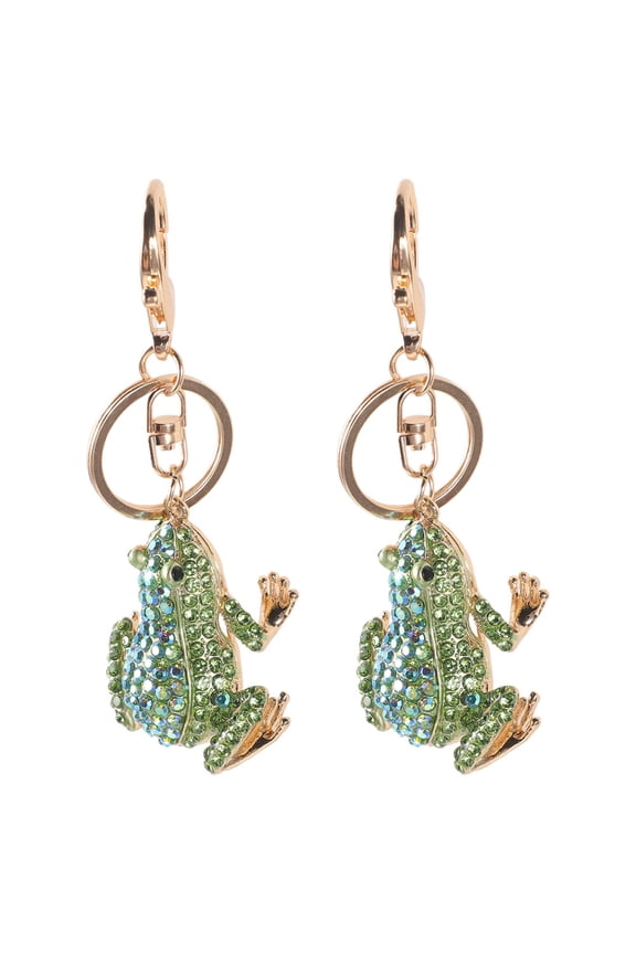 2-Pack Crystal Frog Keychain Set, Stylish Handbag Charm Accessories for Women and Girls