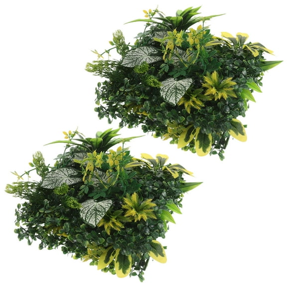 TABLZONE Green Grass Wall Panel Realistic Plastic for Home Garden Decoration 2Pcs