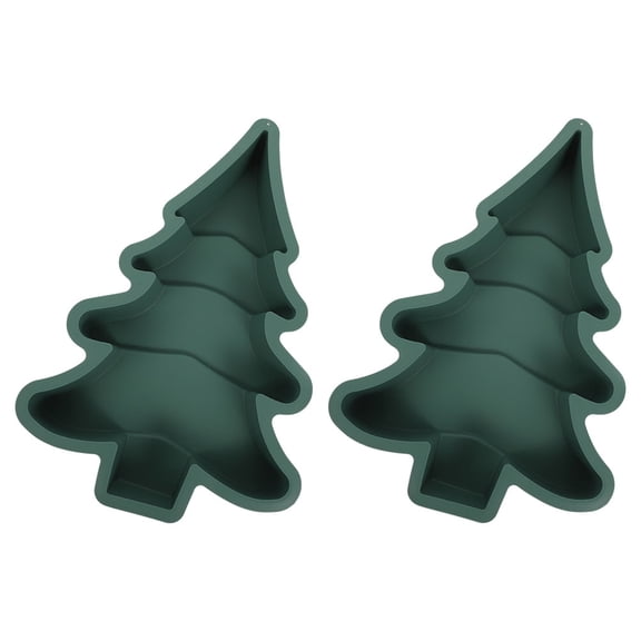 TABLZONE 2Pcs Silicone Christmas Tree Cake Mold for Baking Green Non Stick DIY Kitchen Essential