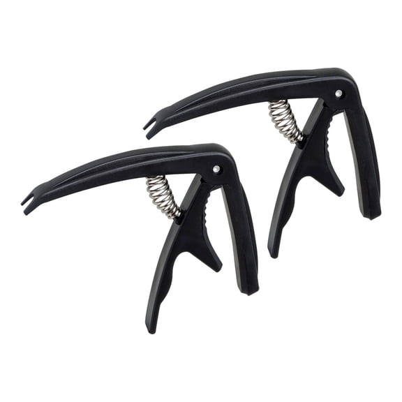 TABLZONE Guitar Capo Set, 2-Pack Black Metal with ABS, Smooth Clamp Action Fits Any Fret for Acoustic & Electric Guitars