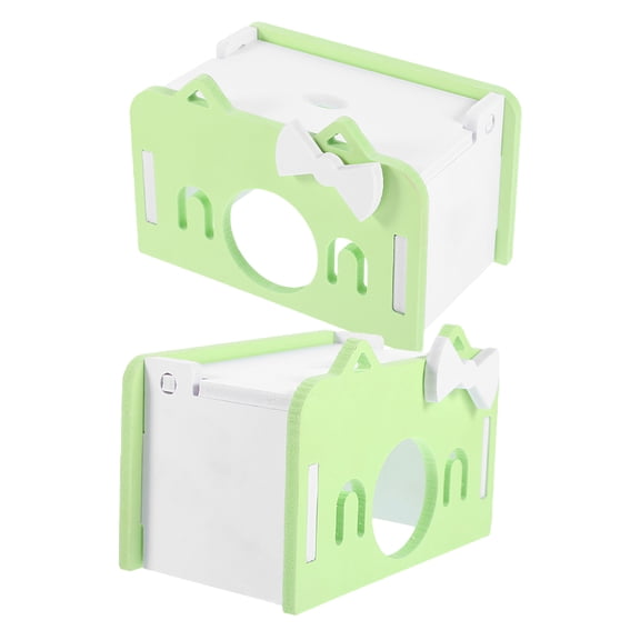 TABLZONE PVC Hamster Hideout House Light Green Wear-Resistant Pet Comfort 2Pcs