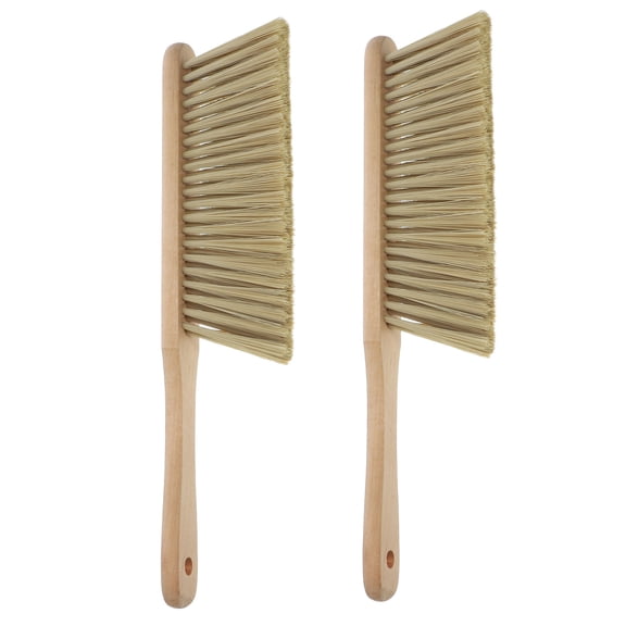 TABLZONE 2Pcs Portable Wooden Dust Brush Hand Broom for Sofa Bed Carpet and Household Use