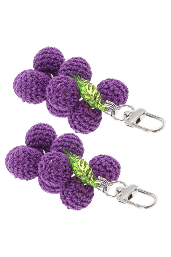 Cotton Rope Woven Grape Keychain Stylish Bag Decoration 2Pcs