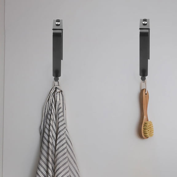 TABLZONE 2Pcs Heavy Duty Black Cubicle Hooks for Hanging Coats Hats and Kitchen Items