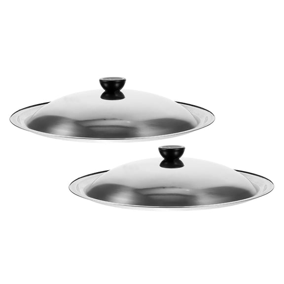 TABLZONE 2Pcs Kitchen Stainless Steel Pot Lid Replacement Cover for Frying Boiling and Steaming