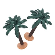 TABLZONE Set of 2 Realistic Small Green PVC Coconut Palm Trees, Perfect for Home, Office, and Indoor Decoration