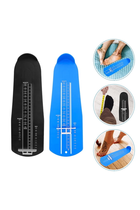 2Pcs Shoe Size Measurement Ruler Plastic Foot Measuring Device with Clear Scale Assorted Color