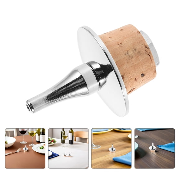 TABLZONE 2Pcs Liquor Pourer with Cork Plug and Metal Spout for Bar Accessories Plated Silver Finish
