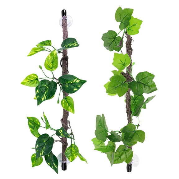 TABLZONE 2Pcs Flexible Jungle Climbing Vine for Reptile Tank Decoration Assorted Color