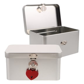 TABLZONE Lockable Metal Keepsake Box for Jewelry and Small Valuables, Secure Organizer for Personal Items Storage