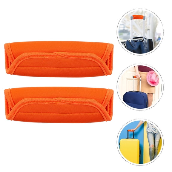TABLZONE 2Pcs Handle Wrap Cover Neoprene Luggage Handle Wrap for Suitcase Orange