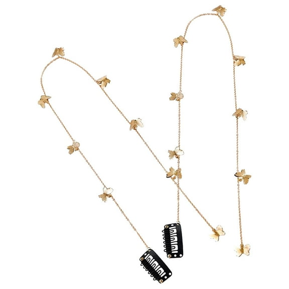 TABLZONE 2pcs Braid Hair Chain Golden Hair Accessories DIY Adjustable for Women