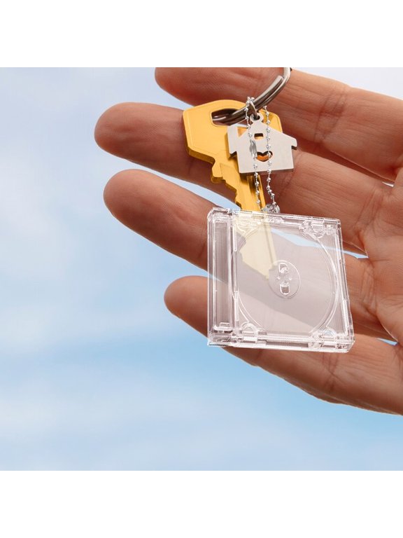 Acrylic Cd Holder Keychain Transparent DIY Album Collection 2Pcs