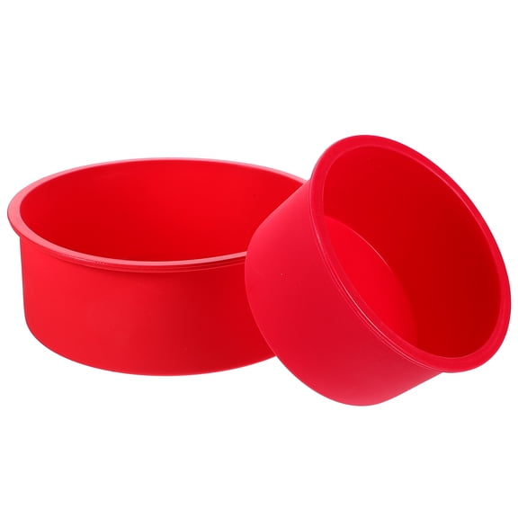 TABLZONE Set of 2 Red Silicone Non-Stick Cake Pans for Home and Professional Baking, Durable and Easy to Clean