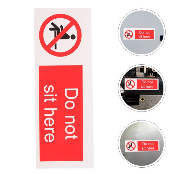 TABLZONE 2Pcs Safety Warning No Sitting Sticker Office Privacy Sign Assorted Colors