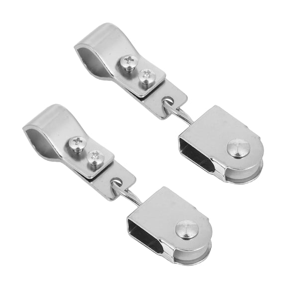 TABLZONE 2-Pack Nickel Plated Iron Swivel Pulley Blocks for Greenhouse and Outdoor Heavy Duty Use
