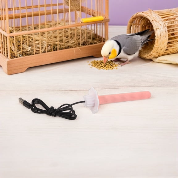 TABLZONE 2Pcs Bird Cage Heating Station USB Powered Heated Perch Plastic Rod for Parrot Comfort