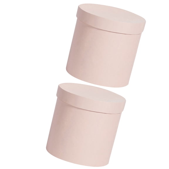 TABLZONE 2Pcs Pink Flower Boxes with Lid for Elegant Floral Storage and Valentines Arrangement