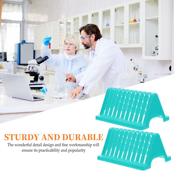 TABLZONE 2Pcs Microscope Slide Drying Rack Green Plastic Storage Stand for Organized Lab Workspaces