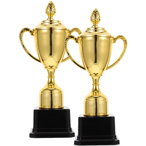 TABLZONE 2Pcs Winner Award Trophy Plastic Golden Cup Shape for Competitions Party Decoration