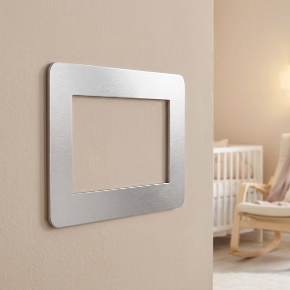 TABLZONE 2Pcs Plated Silver Wall Plate Cover Decorative Self Adhesive Stickers for Electrical Outlet Protection