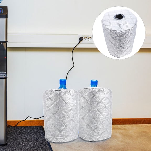 TABLZONE 2Pcs Plated Silver Fabric Water Dispenser Cover for Kitchen Universal Fit Water Bucket