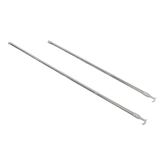 TABLZONE 2Pcs Plated Silver Push Pull Rod for Windows with Detachable Hook for and Blind Shade Use