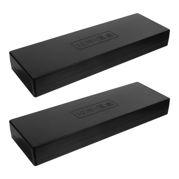 TABLZONE Black Plastic Microscope Slide Storage Box with Opaque Cover, Light Interference Reduction, 2 Pieces Organizer