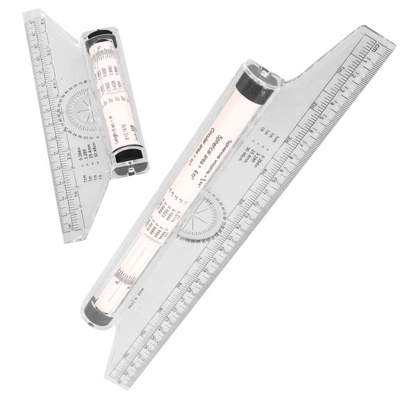 TABLZONE 2Pcs Portable Rolling Ruler Tool for Engineers with Smooth Drawing and Angle Scale