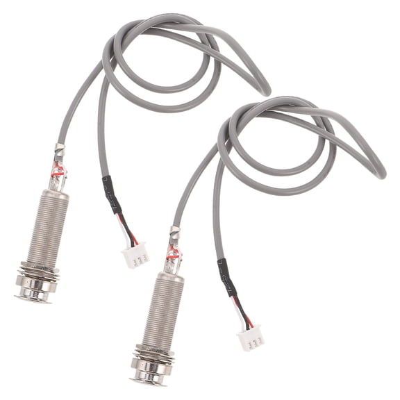 TABLZONE 2-Pack Acoustic Guitar Output Jack Cable with Black Endpin Pickup Connector for Live Stage and Performance Use