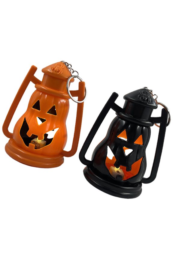 2Pcs Pumpkin Lantern Keychain Assorted Colors Decorative Bag Pendant for Outdoor Use