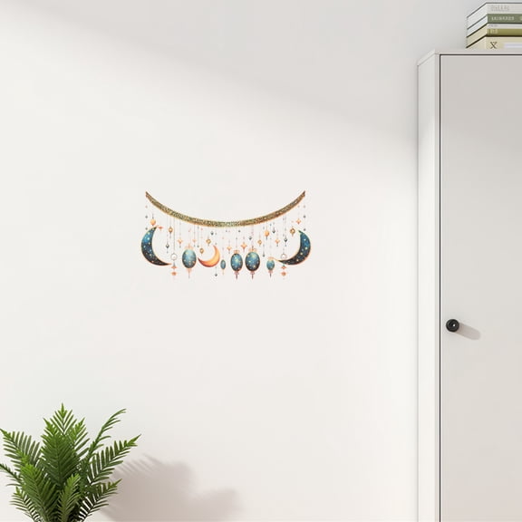 TABLZONE 2-Pack Ramadan Mubarak Star and Wall Decals Removable Islamic Party Decorations for Home and Event