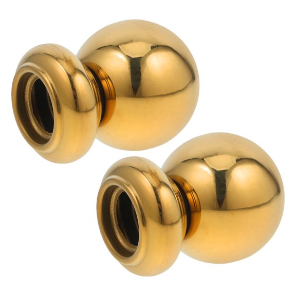 TABLZONE 2Pcs Replacement Fence Post Caps Golden Stainless Steel Round Post Covers for Rails